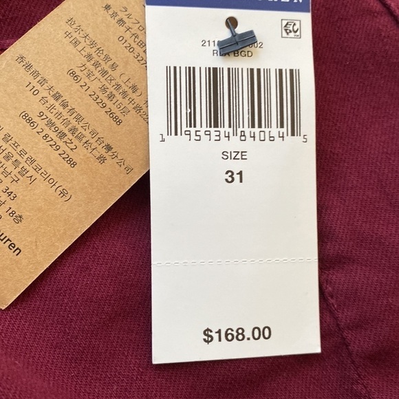 Polo Ralph Lauren jeans red plum color NEW high rise stretch Tompkins - Picture 13 of 13